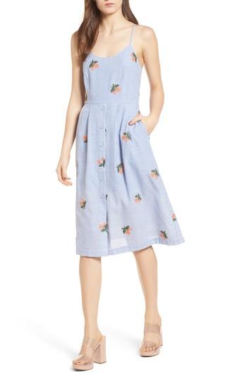 Women's J.o.a. Embroidered Midi Dress - Blue