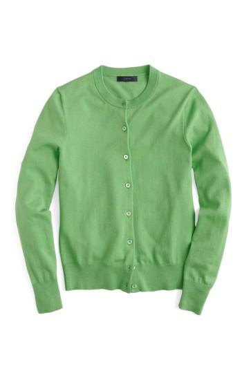 Women's J.crew Jackie Cotton Blend Cardigan - Green