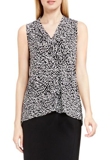 Petite Women's Vince Camuto Sleeveless V-neck Top P - Black