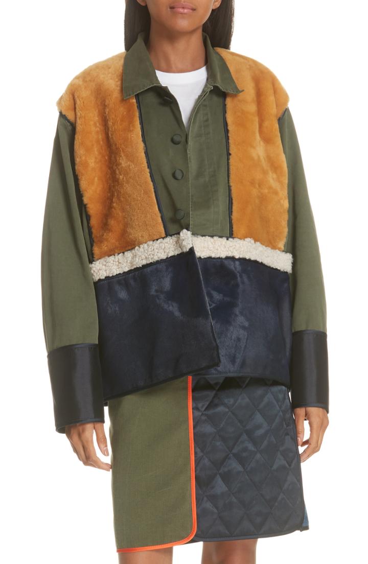 Women's Sies Marjan Pippa Tigrado Genuine Shearling Coat - Purple