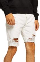 Men's Topman Slim Fit Shredded Jean Shorts