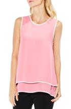 Women's Vince Camuto Double-layer Colorblock Top, Size - Pink