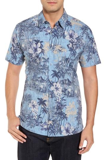 Men's Tori Richard My Holiday Camp Shirt, Size - Blue