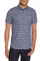 Men's Ted Baker London Skwered Extra Slim Fit Print Sport Shirt (l) - Blue