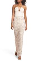 Women's Maria Bianca Nero Jessie Strappy Lace Sheath Gown - Beige