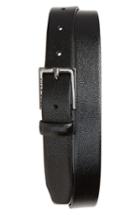 Men's Boss Stingray Embossed Patent Calfskin Leather Belt - Black
