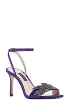 Women's Nine West Jamielee Embellished Ankle Strap Sandal M - Purple
