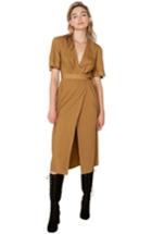 Women's The East Order Taylor Polka Dot Wrap Midi Dress - Yellow