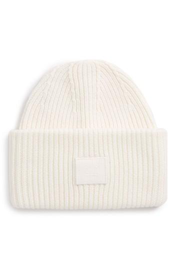 Women's Acne Studios Pansy Rib Knit Beanie - White
