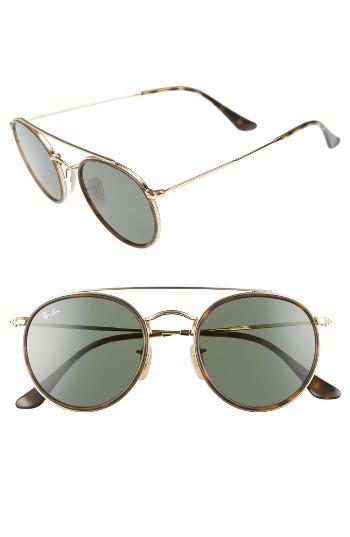 Women's Ray-ban 51mm Aviator Sunglasses - Gold/ Green