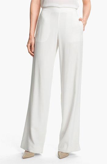 Theory 'mitrana' Wide Leg Pants Womens White
