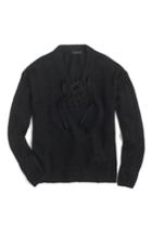 Women's J.crew Linen Lace-up Beach Sweater - Black
