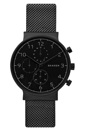 Men's Skagen Ancher Chronograph Mesh Strap Watch, 40mm