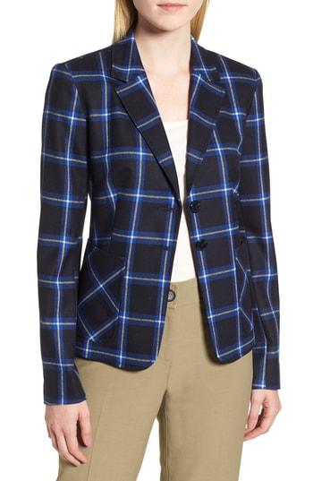 Women's Nordstrom Signature Plaid Blazer - Blue