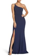 Women's Dress The Population Amy One-shoulder Crepe Gown - Blue