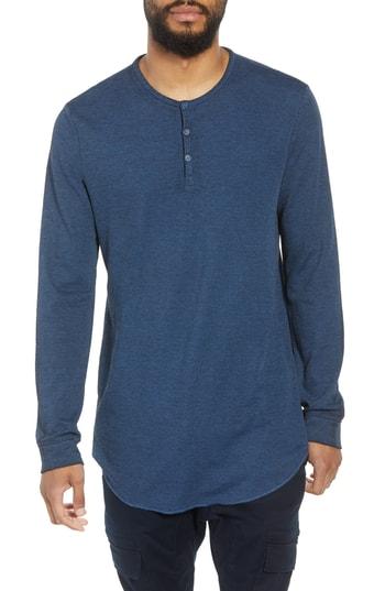 Men's The Rail Longline Burnout Henley - Blue