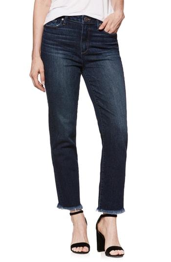 Women's Paige Hoxton Transcend Vintage High Waist Ankle Straight Leg Jeans - Blue