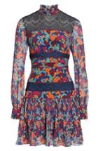 Women's Saloni Dina Lace Inset Floral Print Dress