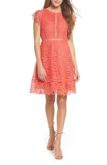 Women's Bb Dakota Ariane Mix Lace Dress - Orange