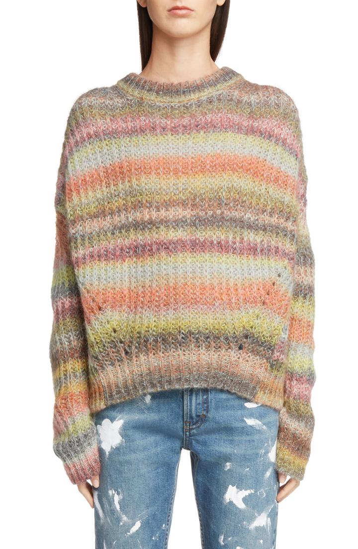 Women's Acne Studios Knit Boxy Stripe Sweater - Coral