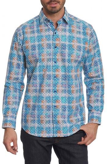 Men's Robert Graham Nuts & Bolts Classic Fit Print Sport Shirt
