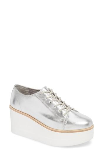 Women's Steve Madden Kimber Wedge Platform Sneaker M - Metallic