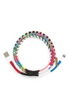 Le Pom Pom Polly Hand-wrapped Iphone Charging Cord, Size - Red