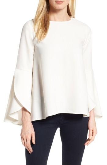 Women's Halogen Bell Sleeve Top, Size - Ivory
