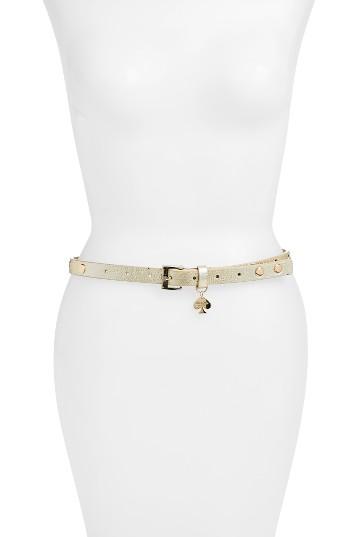Women's Kate Spade New York Studded Leather Belt - Gold