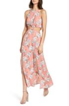 Women's Floral Cutout Maxi Dress - Pink