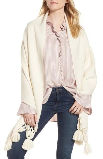 Women's Treasure & Bond Crochet Trim Wrap Scarf, Size - Ivory