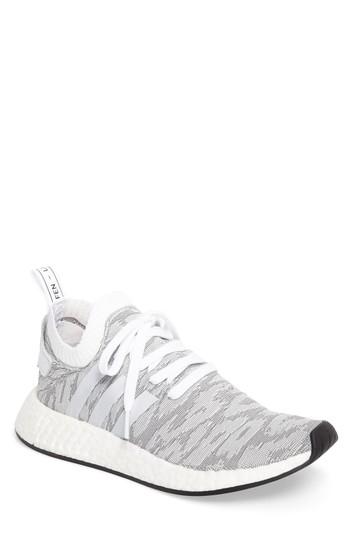 Men's Adidas Nmd R2 Primeknit Running Shoe .5 M - Grey