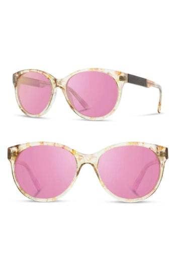 Women's Shwood 'madison' 54mm Polarized Sunglasses - Blossom/ Ebony/ Rose Flash