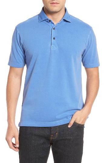 Men's Thaddeus Paul Stretch Pique Polo, Size - Blue