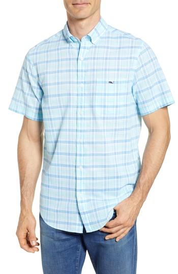 Men's Vineyard Vines Pleasant Bay Classic Fit Plaid Sport Shirt - Blue