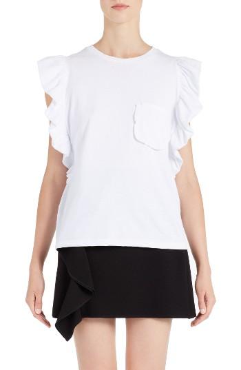 Women's Msgm Ruffle Sleeve Tee