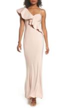 Women's Xscape Ruffle Knit One-shoulder Gown - Pink