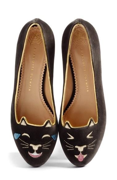 Women's Charlotte Olympia Lol Kitty Flat Eu - Grey
