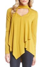 Women's Karen Kane Mock Neck Drape Top - Yellow