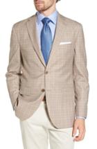 Men's David Donahue Arnold Classic Fit Plaid Wool Sport Coat R - Beige