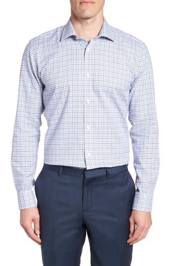 Men's Ted Baker London Welsh Trim Fit Check Dress Shirt .5 32/33 - Purple