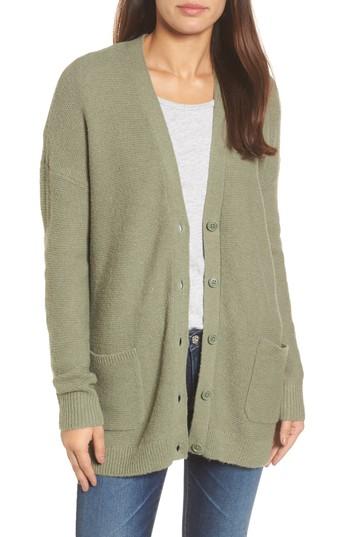 Women's Caslon Relaxed Boyfriend Cardigan - Green