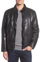 Men's Marc New York Calfskin Leather Moto Jacket, Size - Black