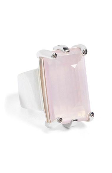 Women's Anna Sheffield 'eshel' Rose Quartz & Champagne Diamond Ring