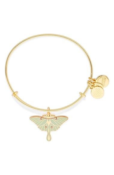Women's Alex And Ani 'luna' Expandable Moth Charm Bracelet