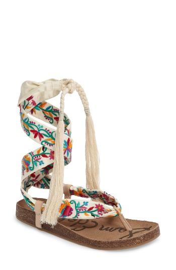 Women's Sam Edelman Kelby Embroidered Sandal M - Ivory