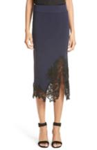 Women's Jonathan Simkhai Lace Applique Knit Pencil Skirt - Blue