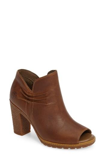 Women's Timberland Glancy Peep Toe Bootie M - Brown