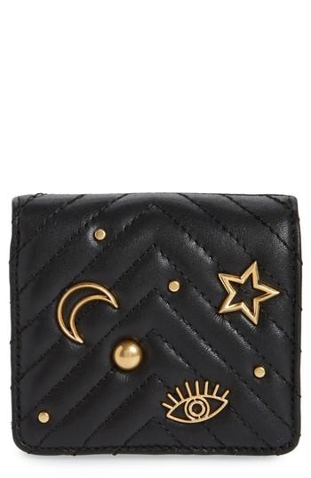 Women's Rebecca Minkoff Half Snap Calfskin Leather Wallet - Black