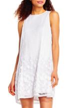 Women's Adrianna Papell Pleated Dot Shift Dress - Ivory